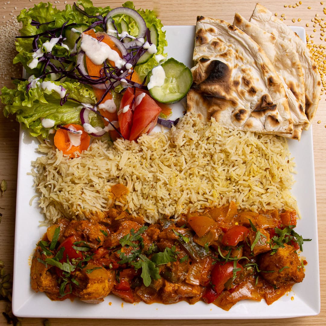 Assiette Tikka Masala - Spécialité indienne authentique Goa Fast Food Grenoble